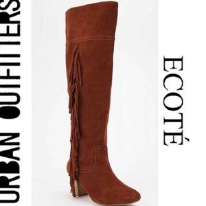 Ecote Suede Fringe Tall Boots